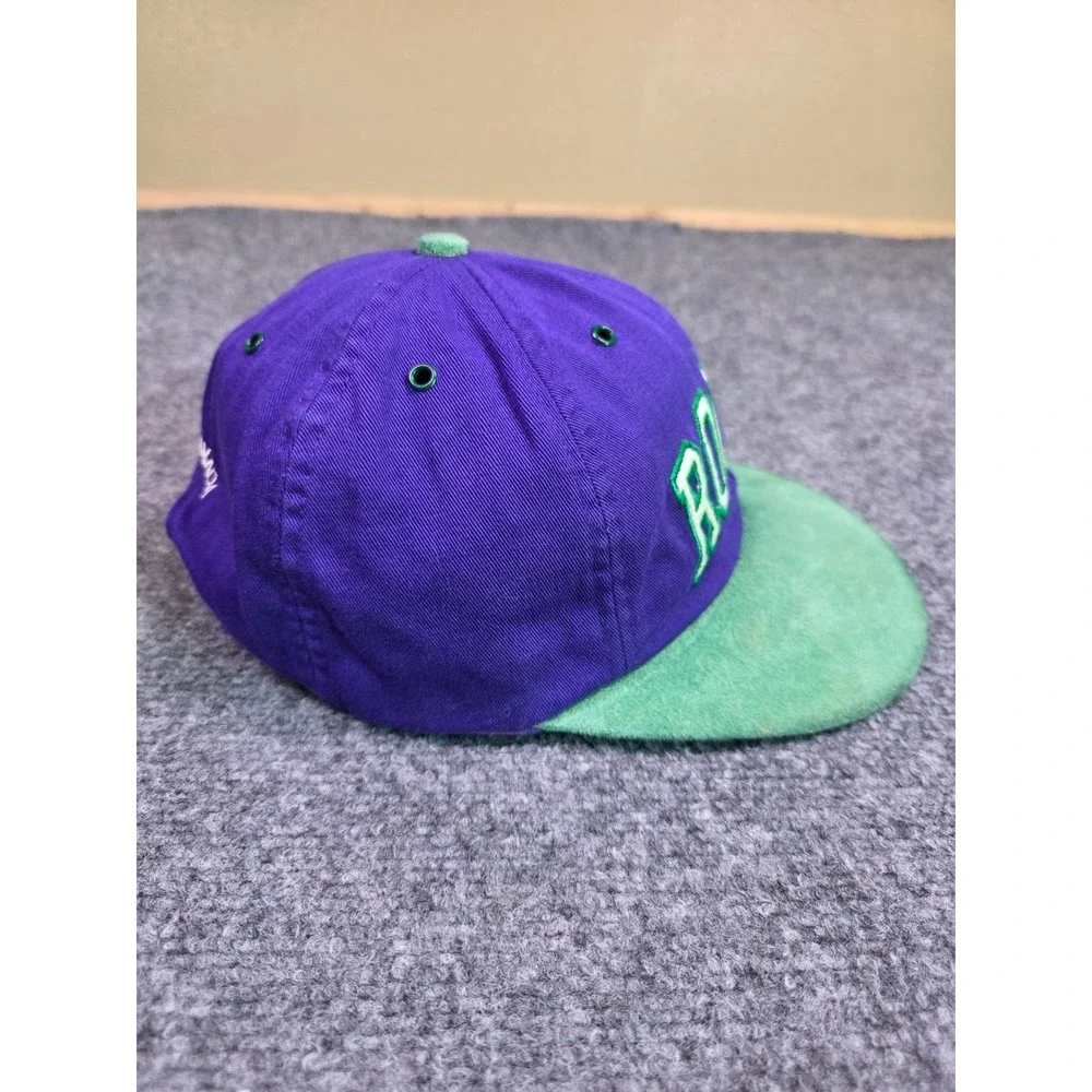 Roots Baseball‎ Cap Mens OS Purple Green Suede Brim Roots Canada Strapback Hat